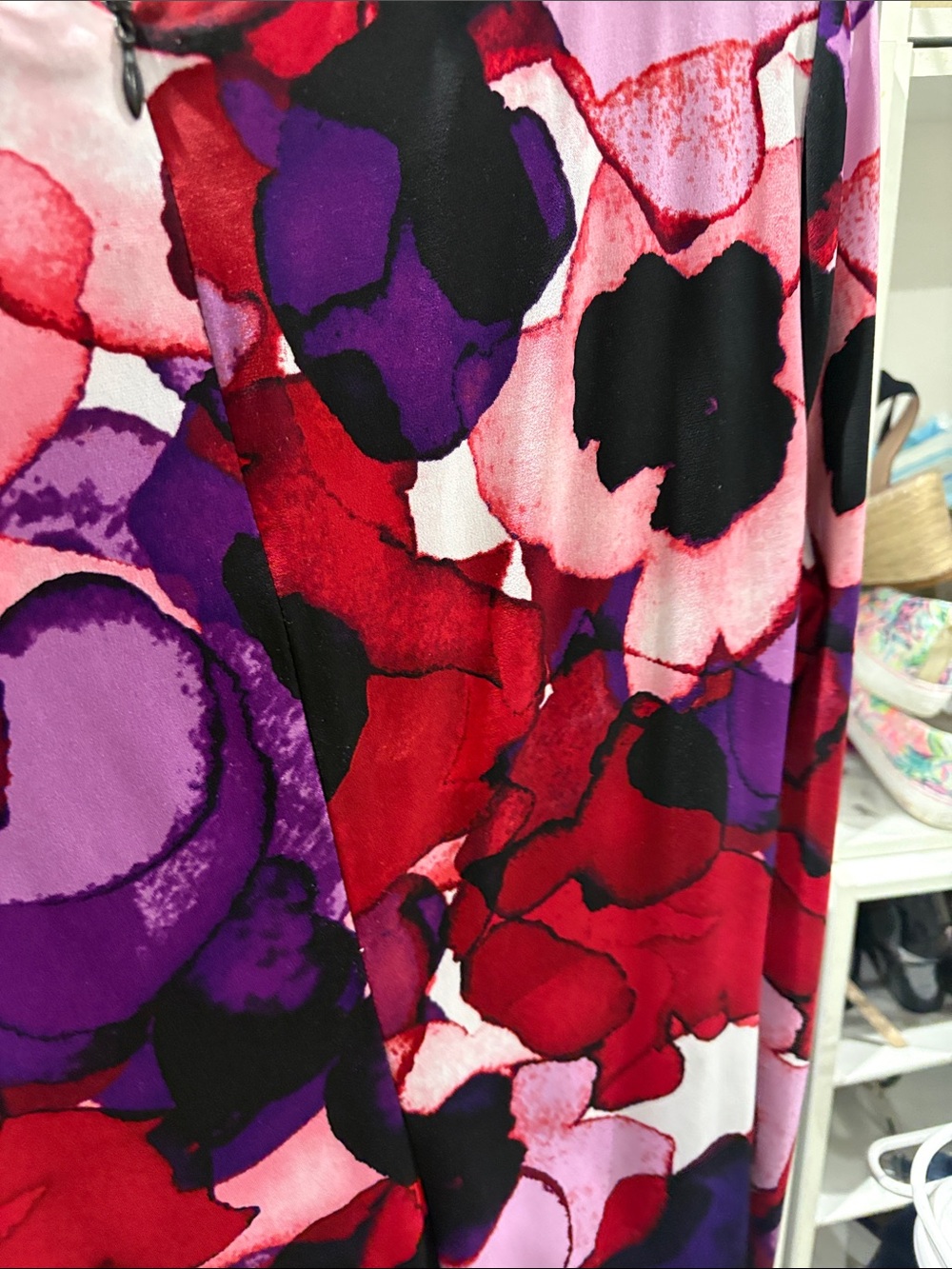 Calvin Klein Red Pink Purple Floral Wrap Dress - Picture 7 of 8